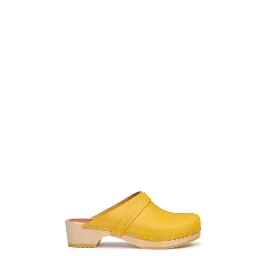 Swedish Hasbeens Sunny Yellow Mules